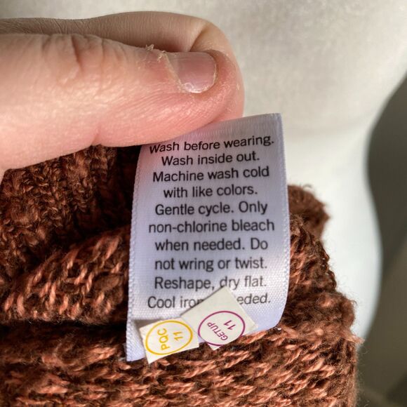 Sonoma Brown Flower Power Hippie Boho Knit Sweater, Sz M Coquette half sleeves - Picture 9 of 10